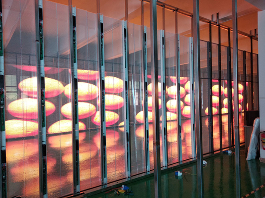 P3.91-7.82 Commercial Transparent LED Video Wall , Transparent Led Film Display Waterproof