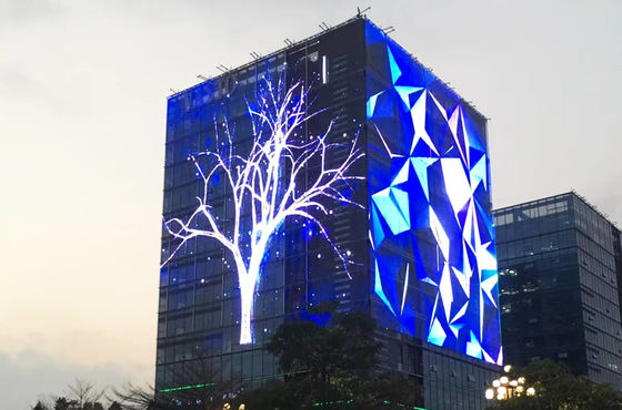 200W 3840Hz Transparent Glass AVOE LED Display Outdoor Curtain Screens
