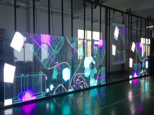 P7.81-15.625 IP65 transparent led curtain display 5000cd/sqm Silver /black color frame